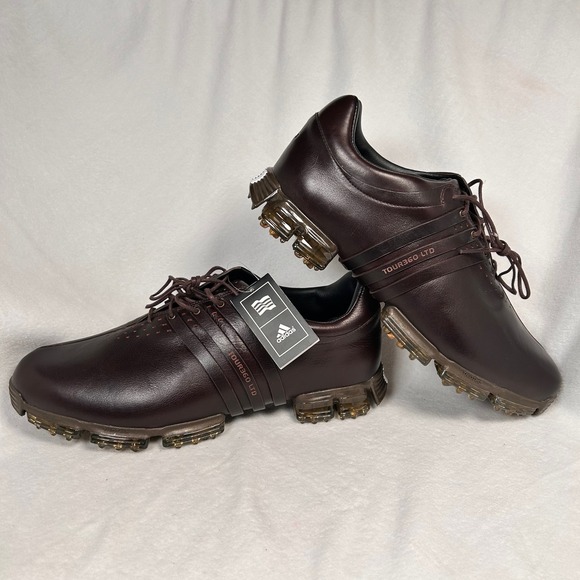 Adidas Tour360 LTD WD Golf Shoe Spiked Men 12 D Burgundy Leather 3D Fit Foam NWT - Picture 8 of 15